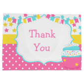 カップケーキと散水誕生日パーティー ラージペーパーバッグ (裏面)