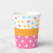 カップケーキと散水誕生日パーティー 紙コップ (裏面)