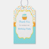 カップケーキと散水 ギフトタグ (正面)