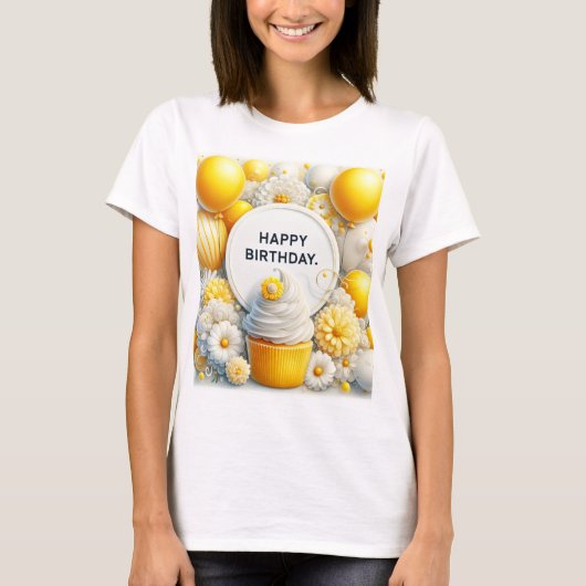 カップケーキと風船 Tシャツ (正面)