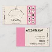 カップケーキによって切り取られるパンチカード ロイヤリティカード (正面/裏面)