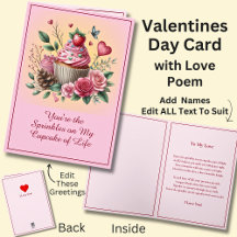 カップケーキにラブソンバレンタインを振りかける