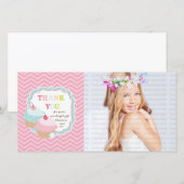 カップケーキのおもしろいのカラフルは感謝していしています サンキューカード (正面/裏面)