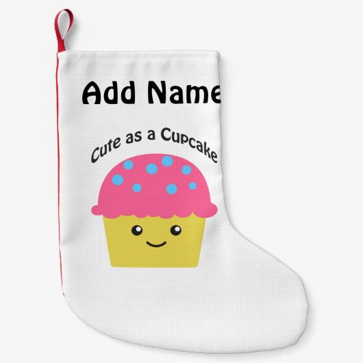 カップケーキのようにかわいい スモールクリスマスストッキング (正面)