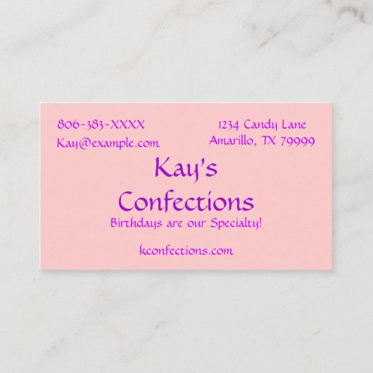 カップケーキのアイスクリームの名刺 名刺 (裏面)