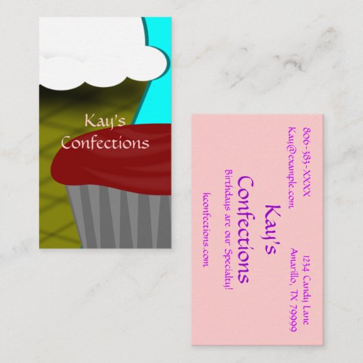 カップケーキのアイスクリームの名刺 名刺 (正面/裏面)