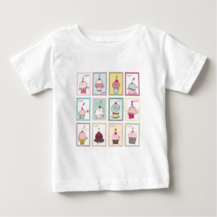 カップケーキのカップケーキのコラージュの甘いデザートの軽食愛 ベビーTシャツ