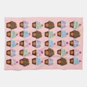 カップケーキのカラフルなコレクション キッチンタオル (横)