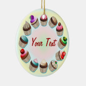 カップケーキのカラフルな円のオーナメント セラミックオーナメント (右)