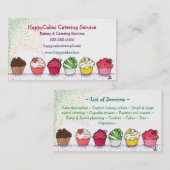 カップケーキのケイタリングビジネスカード 名刺 (正面/裏面)