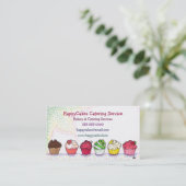 カップケーキのケイタリングビジネスカード 名刺 (スタンド正面)