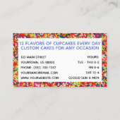 カップケーキのケーキのベーカリーの砂糖を振りかけます 名刺 (裏面)