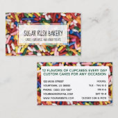 カップケーキのケーキのベーカリーの砂糖を振りかけます 名刺 (正面/裏面)