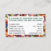 カップケーキのケーキのベーカリーの砂糖を振りかけます 名刺 (裏面)