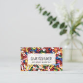 カップケーキのケーキのベーカリーの砂糖を振りかけます 名刺 (スタンド正面)