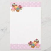 カップケーキのケーキのペストリーの文房具 便箋 (正面)