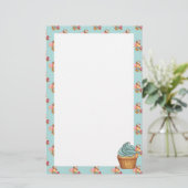 カップケーキのケーキのペストリー 便箋 (スタンド正面)