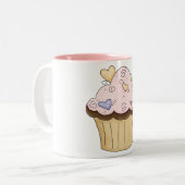 カップケーキのコーヒー・マグ ツートーンマグカップ (正面左)