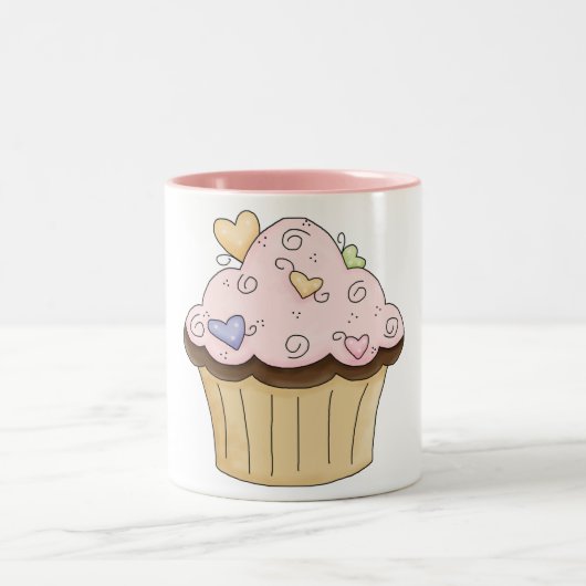 カップケーキのコーヒー・マグ ツートーンマグカップ (中央)