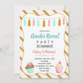 カップケーキのジェンダーリビールパーティの招待状 招待状 (正面)