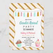 カップケーキのジェンダーリビールパーティの招待状 招待状 (正面/裏面)