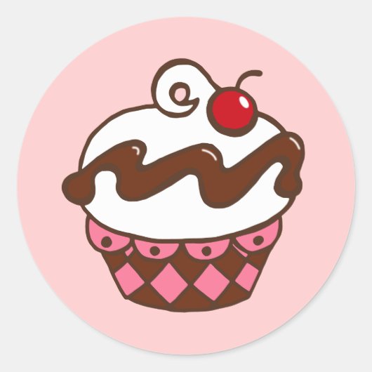 カップケーキのステッカー ラウンドシール (正面)