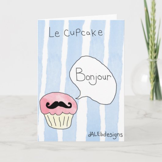 カップケーキのテーマの挨拶状- 「Le Cupcake' シーズンカード (正面)