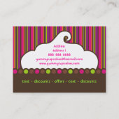 カップケーキのトッピングのレトロの名刺 名刺 (裏面)