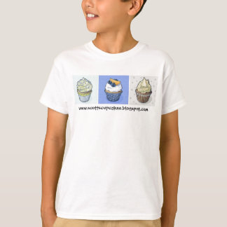 カップケーキのトリオの青 Tシャツ