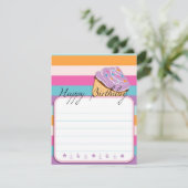 カップケーキのハッピーバースデーの平らなカード カード (スタンド正面)