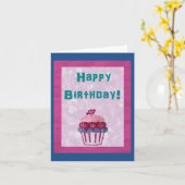 カップケーキのバースデー・カード カード (黄色い花)