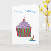 カップケーキのバースデー・カード カード (黄色い花)