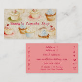 カップケーキのパン屋の名刺 ロイヤリティカード (正面/裏面)