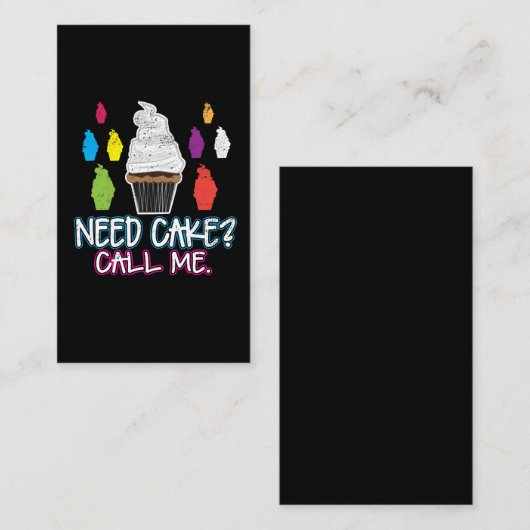 カップケーキのパン屋の食糧シェフの必要性のケーキは私を電話します 名刺 (正面/裏面)
