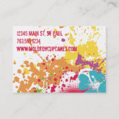 カップケーキのパン屋インクしみのグランジな（ばちゃばちゃ）跳ねるの虹 名刺 (裏面)