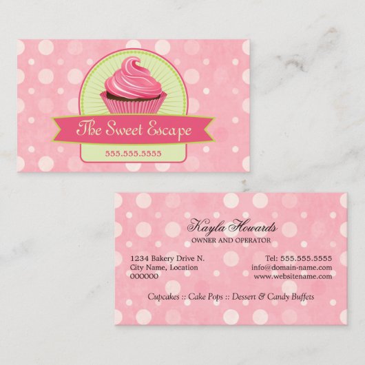 カップケーキのパン屋 名刺 (正面/裏面)