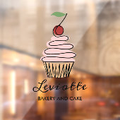 カップケーキのパーソナライズベーカリーショップフロント ウィンドウサイン (シート2)