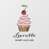 カップケーキのパーソナライズベーカリーショップフロント ウィンドウサイン (シート)