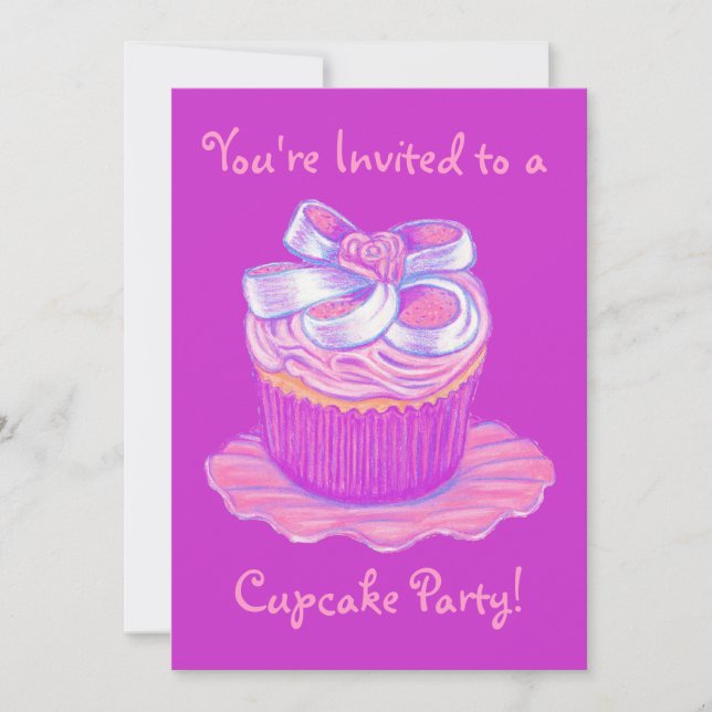カップケーキのパーティーの~の招待状の~は個人化なります 招待状 (正面)