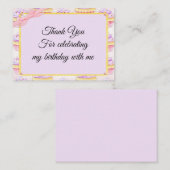 カップケーキのピンクリボンサンキューカード ノートカード (正面/裏面)