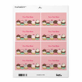 カップケーキのブックプレート ラベル (フルシート)