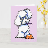 カップケーキのプードルの幸せなBithdayのパーソナライズな挨拶 カード (黄色い花)