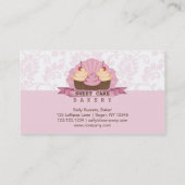 カップケーキのベーカリーのかわいい名刺 名刺 (裏面)
