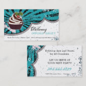 カップケーキのベーカリーのはっきりしたでスタイリッシュでグランジな名刺 名刺 (正面/裏面)