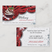 カップケーキのベーカリーのはっきりしたでスタイリッシュでグランジな名刺 名刺 (正面/裏面)