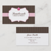 カップケーキのベーカリーのピンクのエレガントでモダンなかわいい 名刺 (正面/裏面)