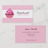 カップケーキのベーカリーのピンクのエレガントでモダンなかわいい 名刺 (正面/裏面)