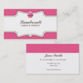 カップケーキのベーカリーのピンクのエレガントでモダンなレトロ 名刺 (正面/裏面)