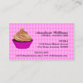 カップケーキのベーカリーのピンク 名刺 (裏面)