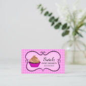 カップケーキのベーカリーのピンク 名刺 (スタンド正面)